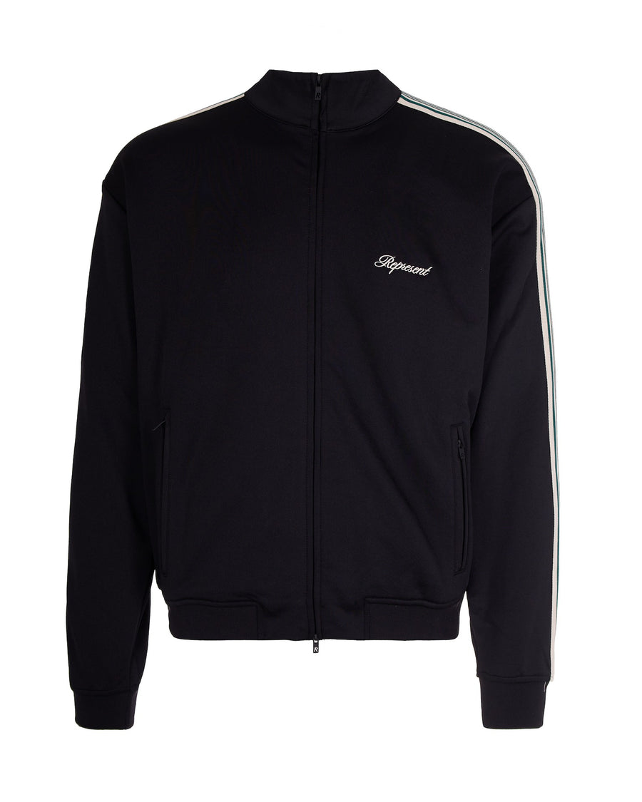 Track Jacket Taped Jet Black Polyester