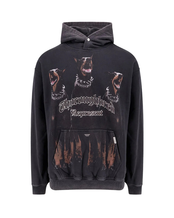 Hooded Sweatshirt Vintage Black Cotton Sweatshirts