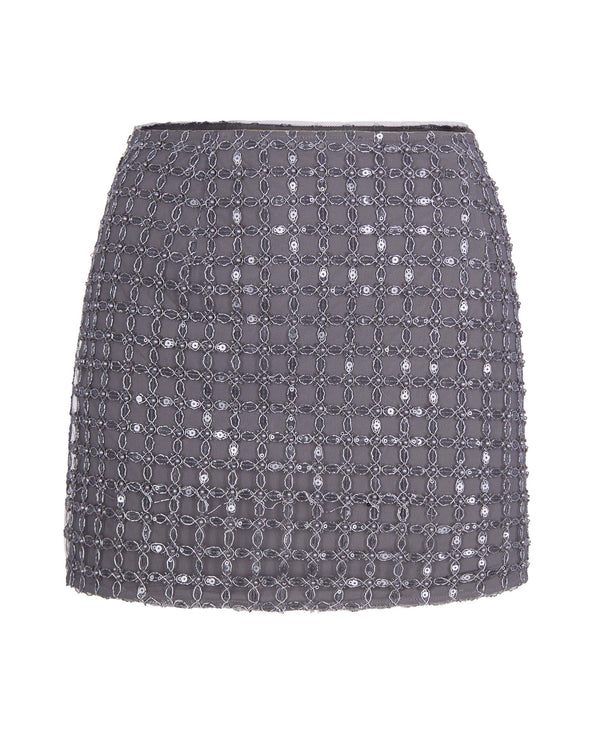 Mini Skirt Beaded Castor Grey