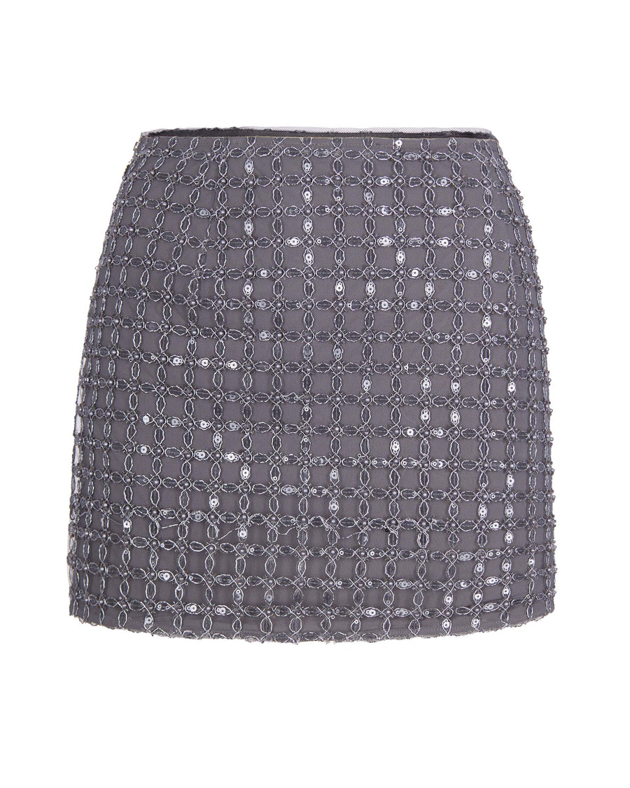 Mini Skirt Beaded Castor Grey