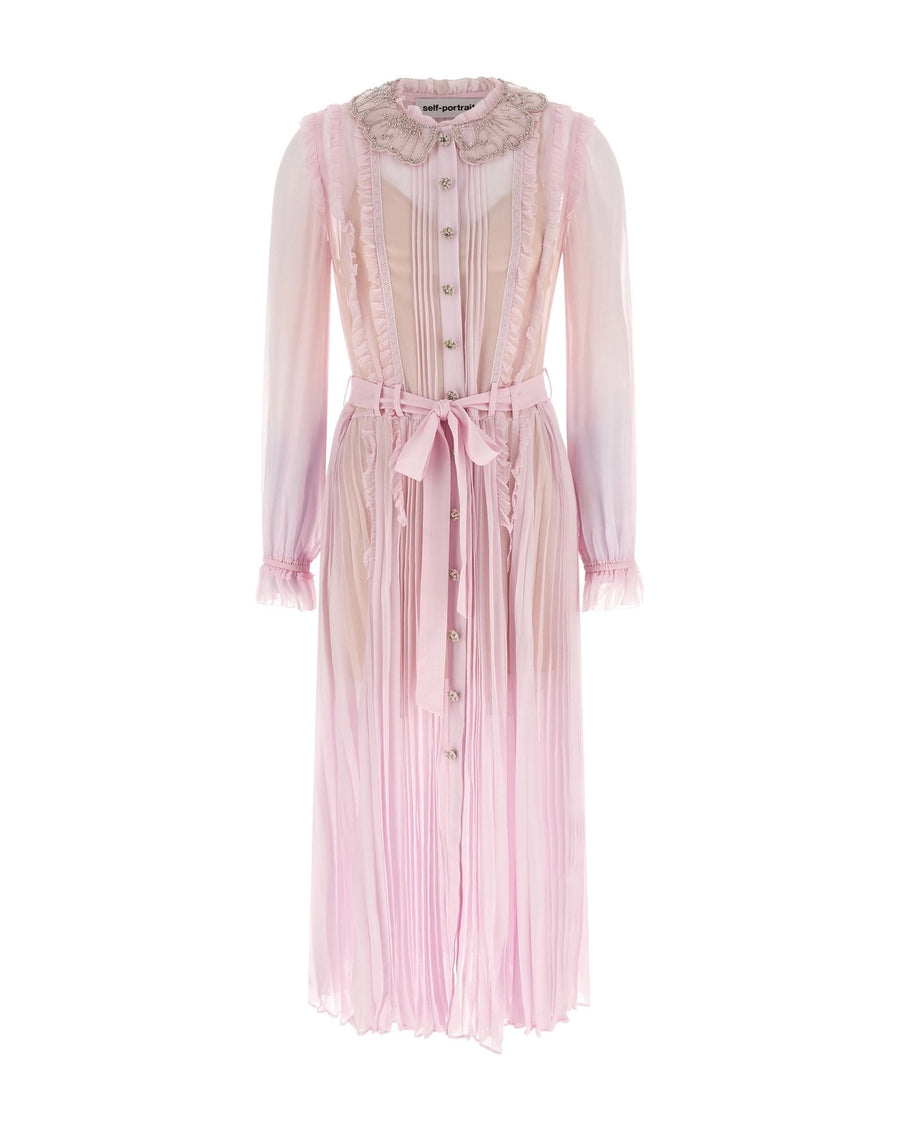 Midi Shirt Dress Pink Evening Suits