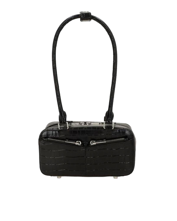 Shoulder Bag Crocodile-Effect Black