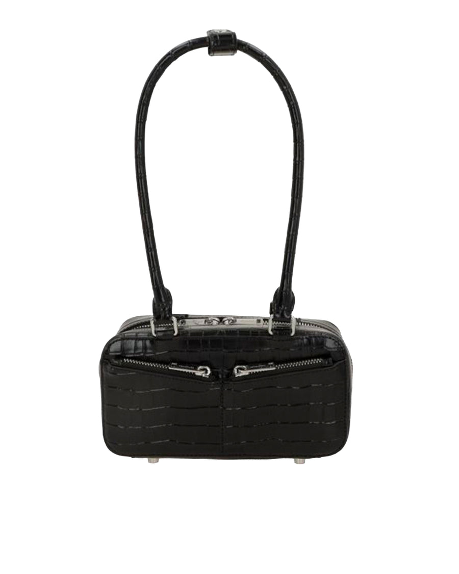 Shoulder Bag Crocodile-Effect Black
