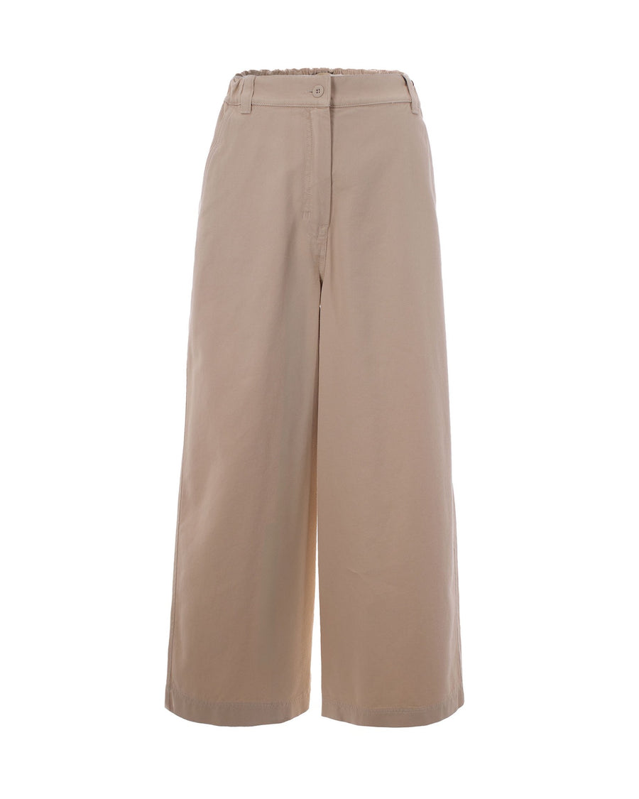 Cropped Trousers Sabbia Sand Cotton