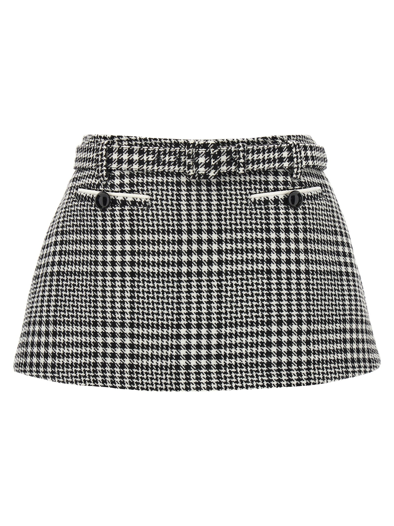 Bouclé wool skort White/black Bermuda, Short