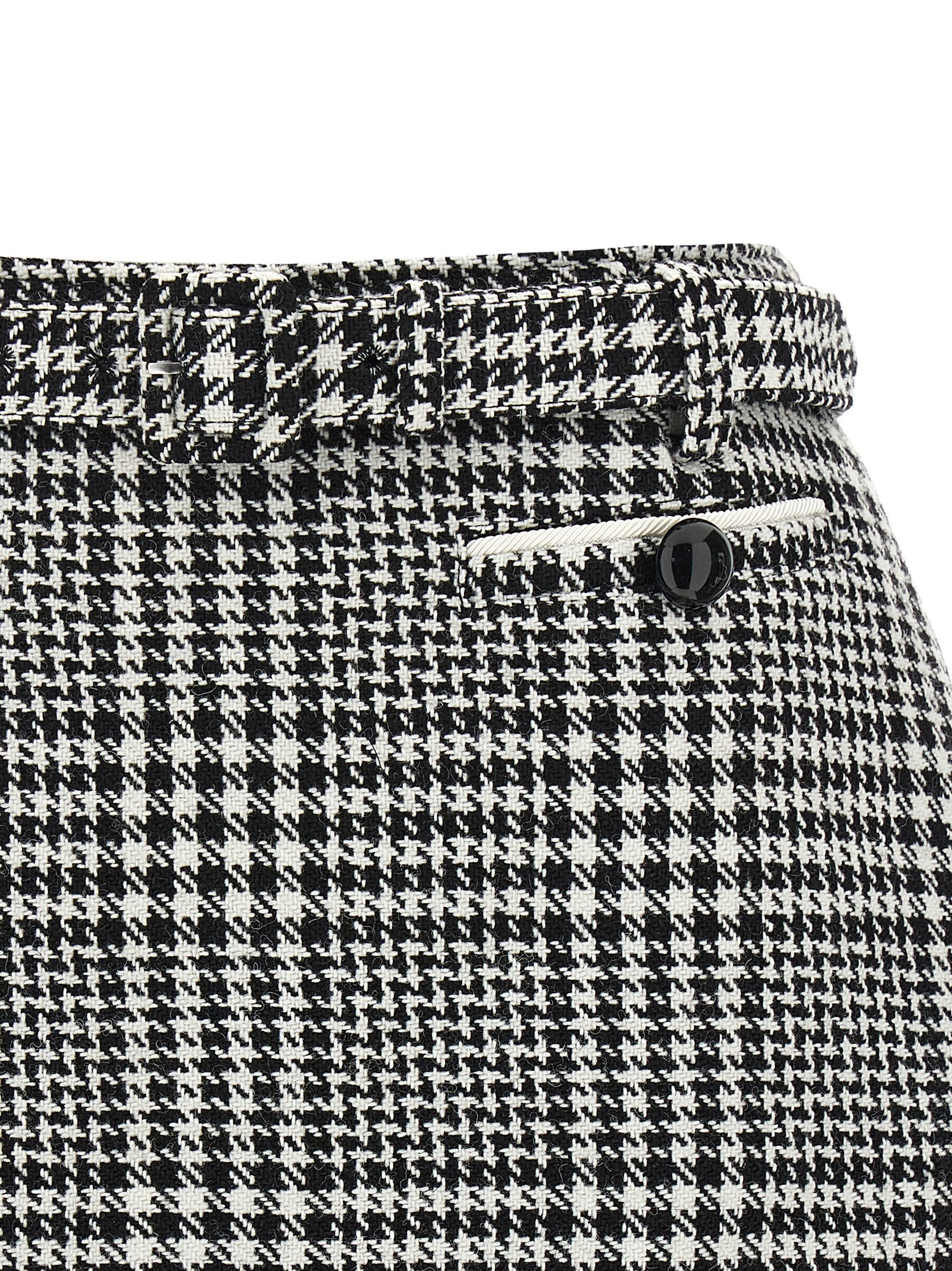 Bouclé wool skort White/black Bermuda, Short