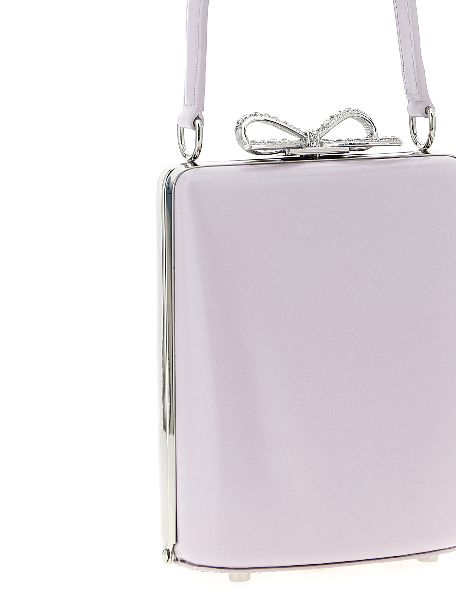 Lilac leather mini bow handbag Purple Hand Bags
