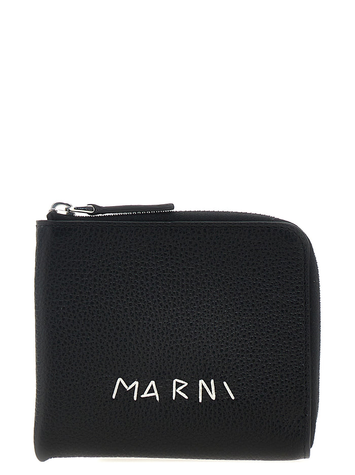 Logo wallet Black Calf Leather (bos Taurus) Wallets, Card Holders