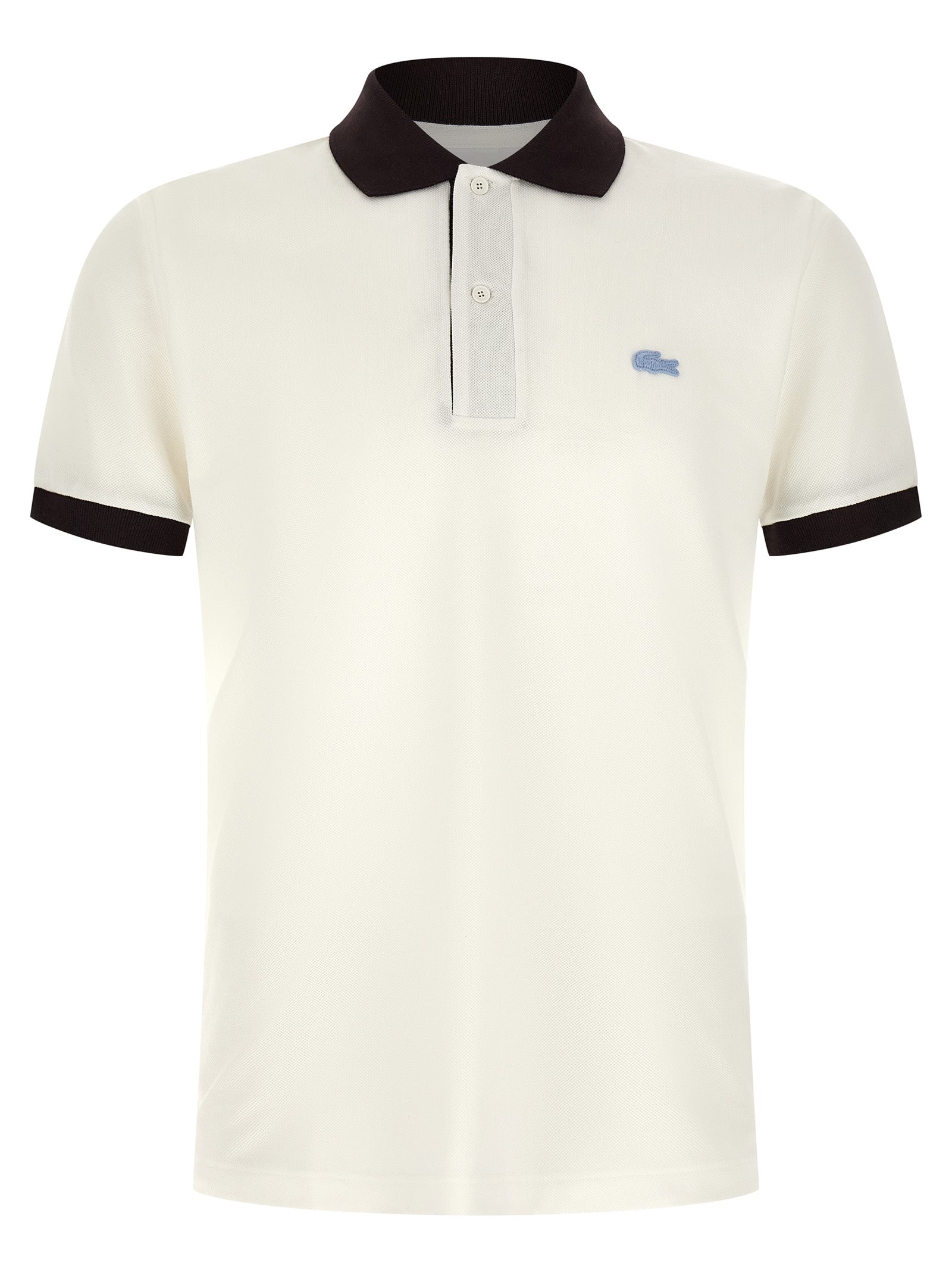 Logo Patch Polo Shirt Brown Cotton