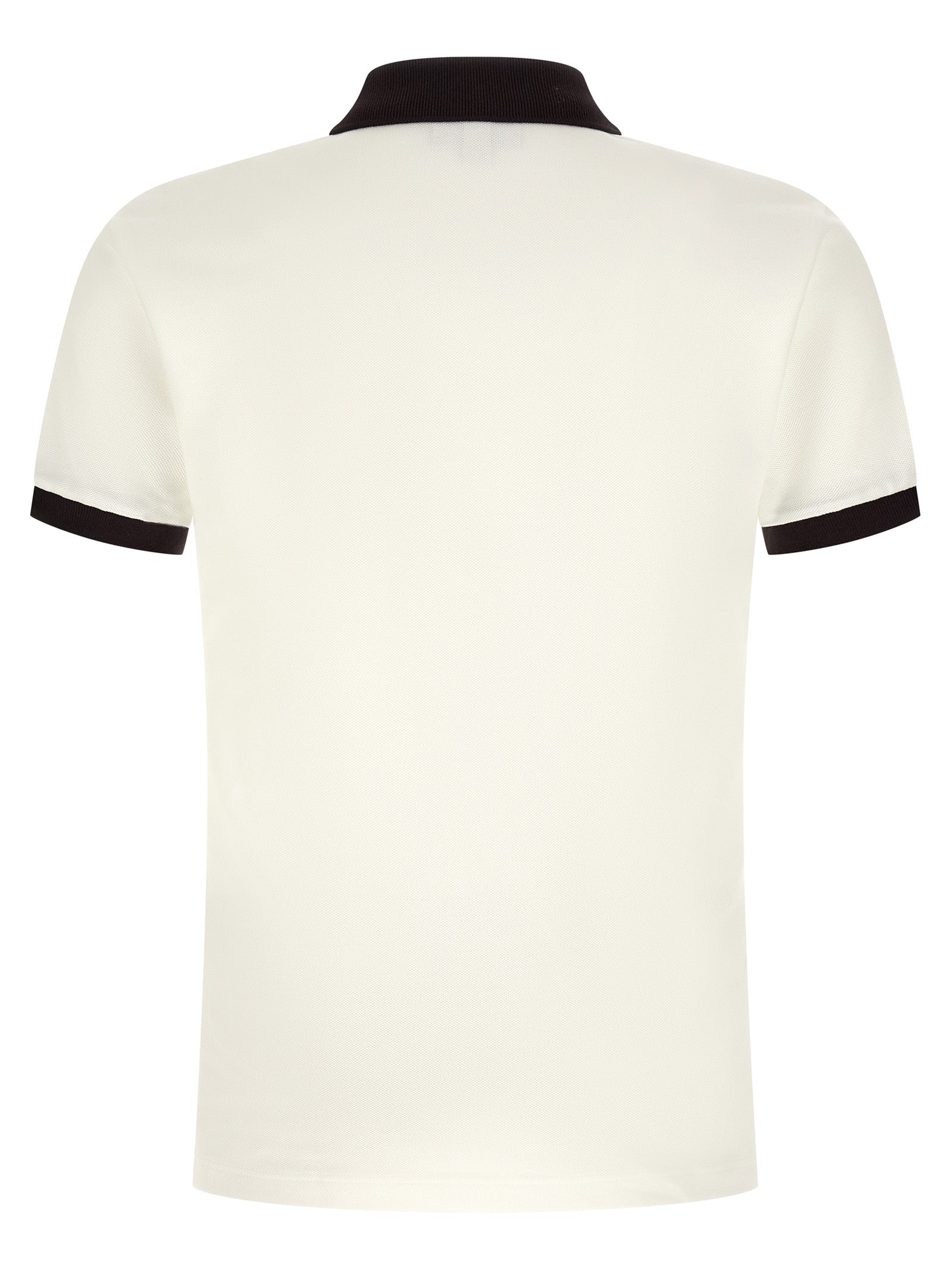 Logo Patch Polo Shirt Brown Cotton