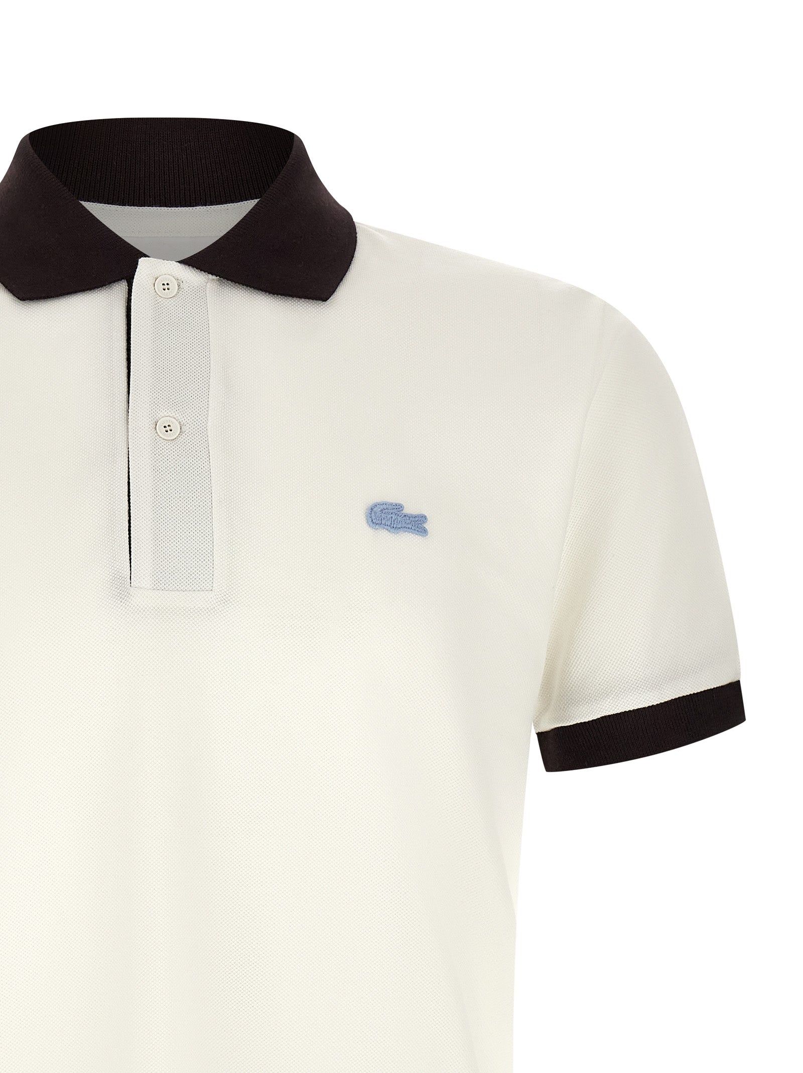 Logo Patch Polo Shirt Brown Cotton