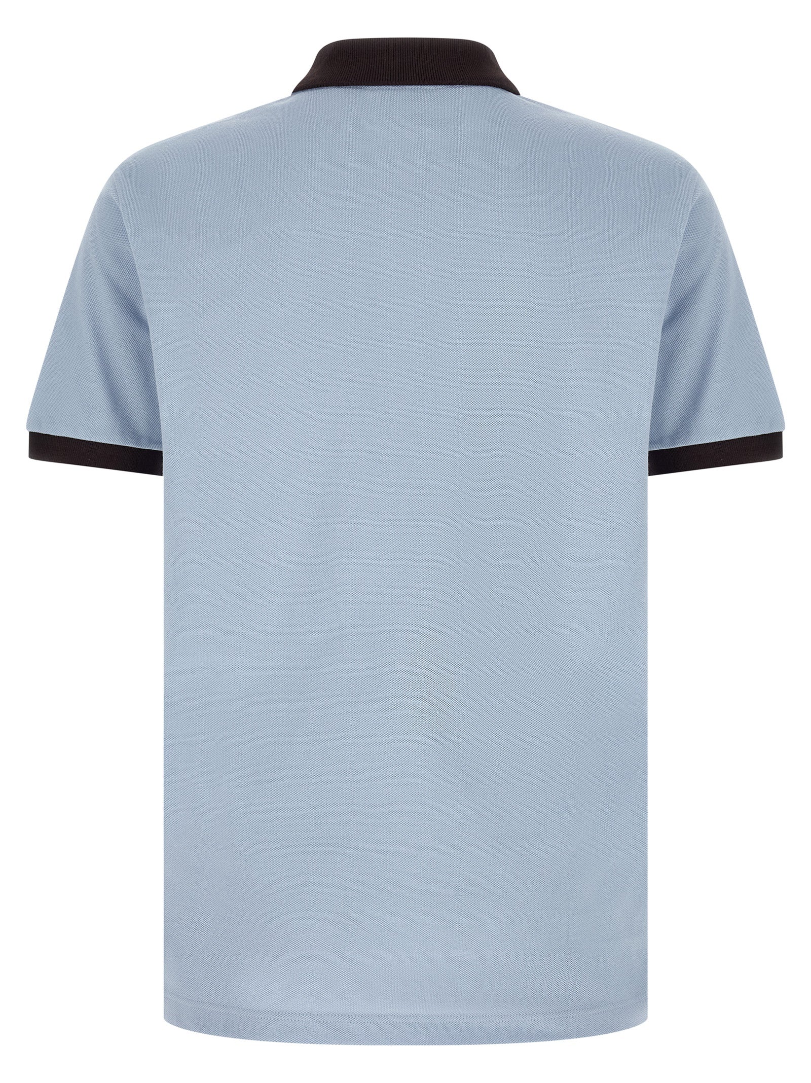 Logo Patch Polo Shirt Light Blue Cotton