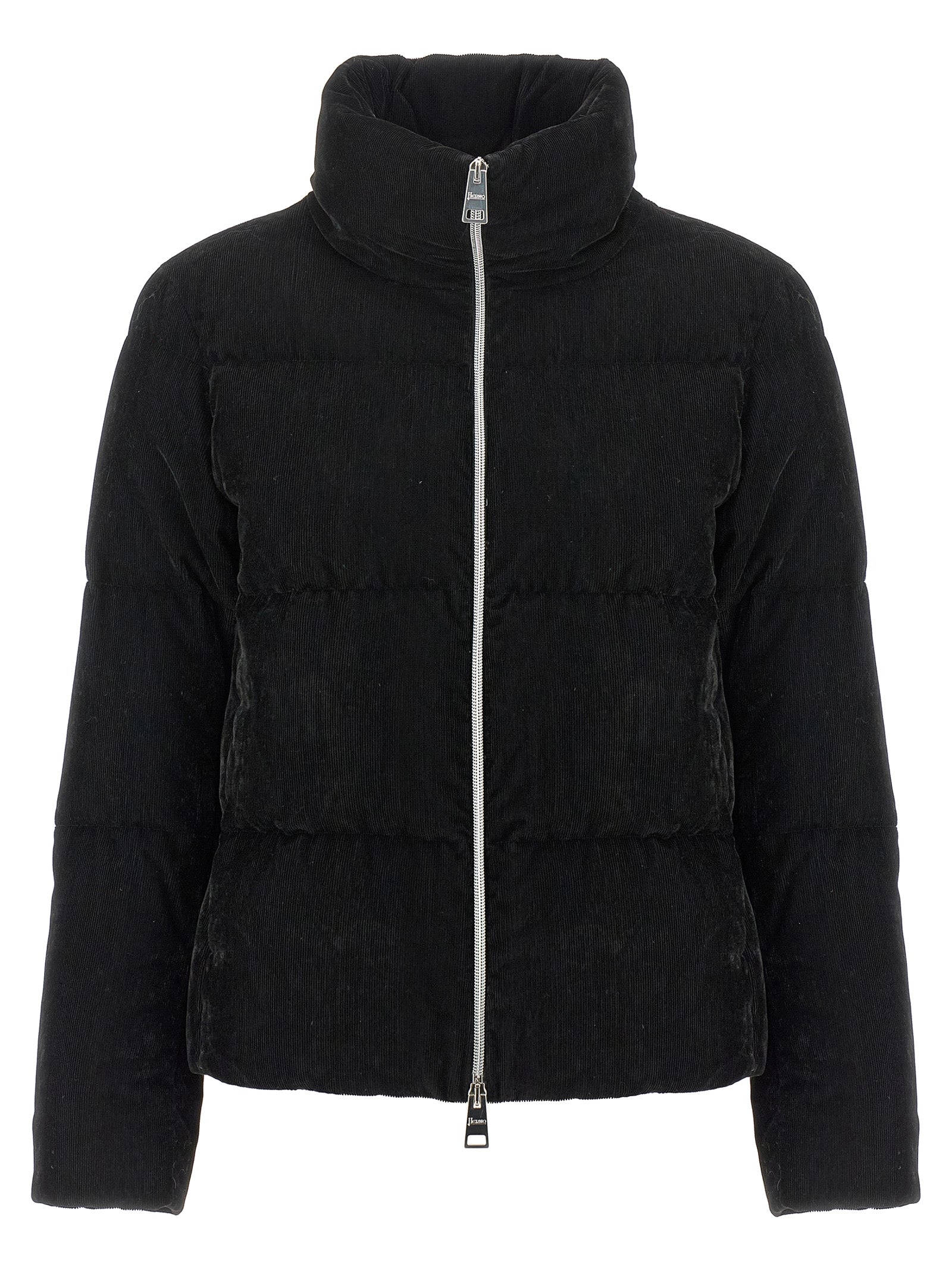 Resort - Bright Corduroy bomber jacket Black Viscose Polyester Mz Down Jacket, Parka, Casual