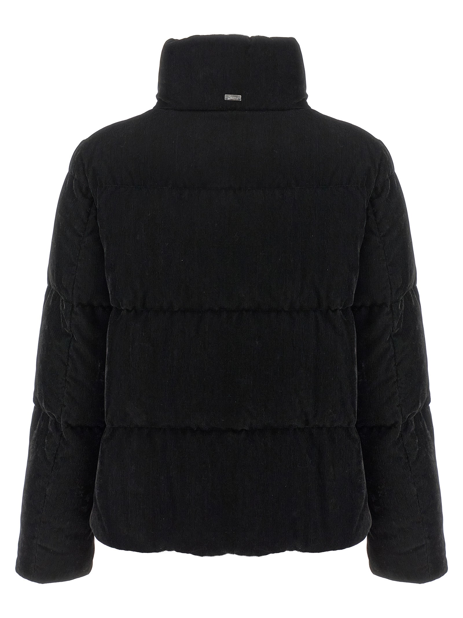 Resort - Bright Corduroy bomber jacket Black Viscose Polyester Mz Down Jacket, Parka, Casual