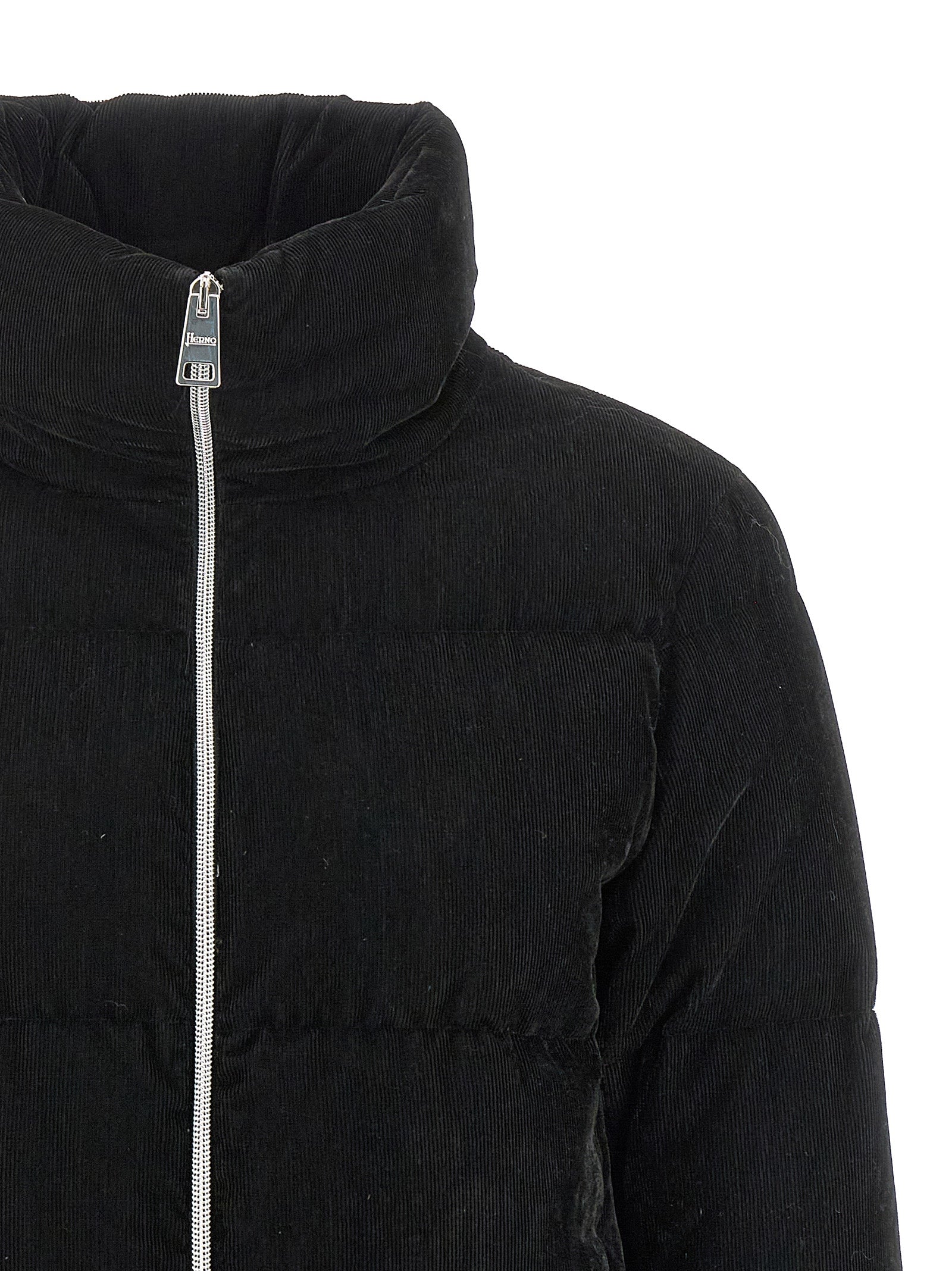 Resort - Bright Corduroy bomber jacket Black Viscose Polyester Mz Down Jacket, Parka, Casual