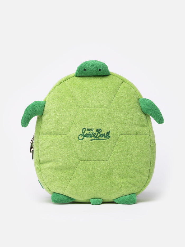 Terry Backpack With Turtle Shape Green