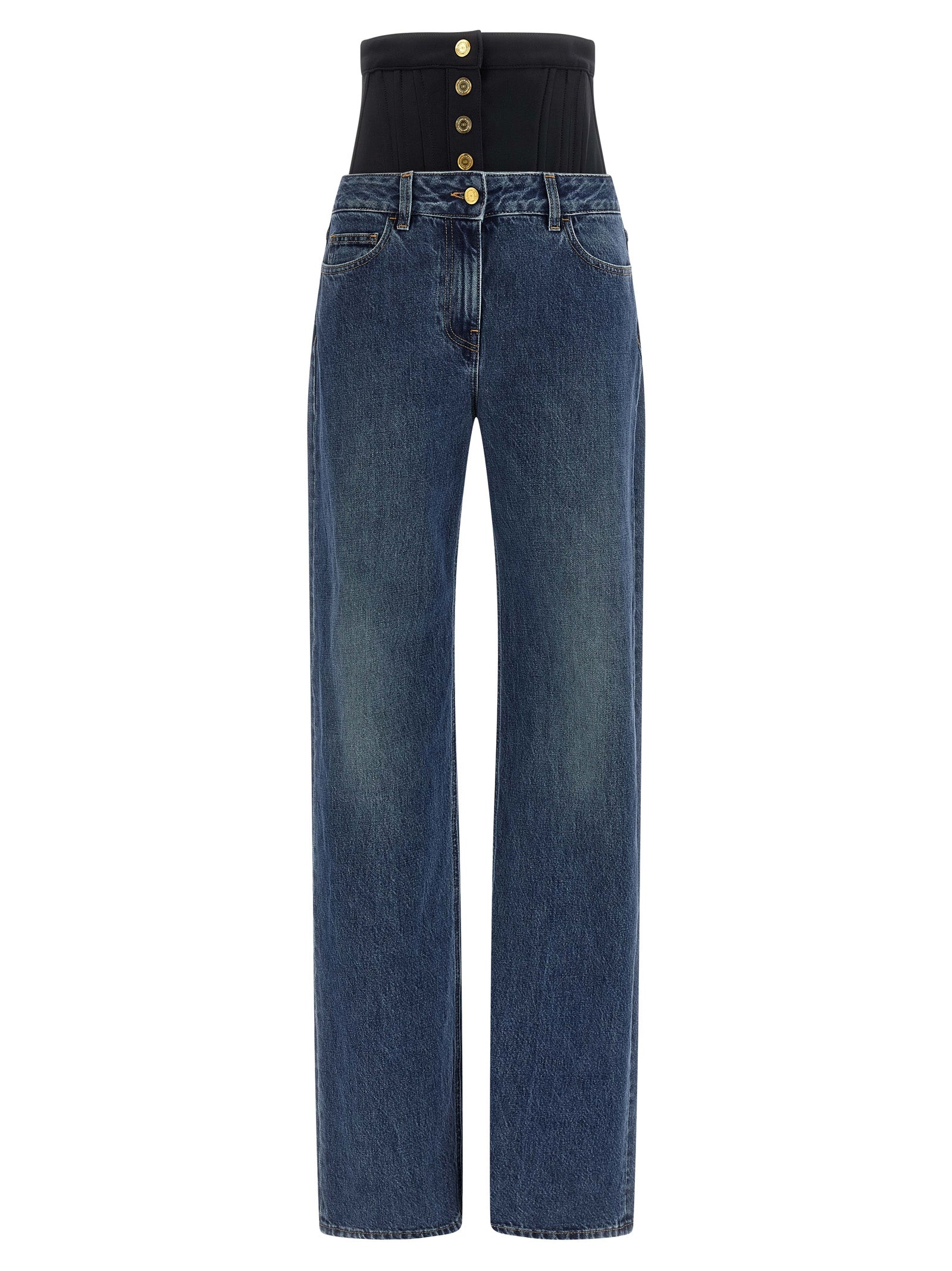 Bustier insert jeans Blue Polyamide