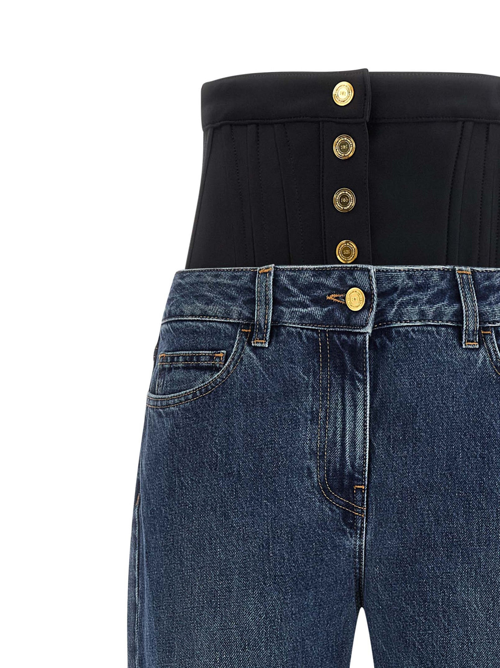 Bustier insert jeans Blue Polyamide