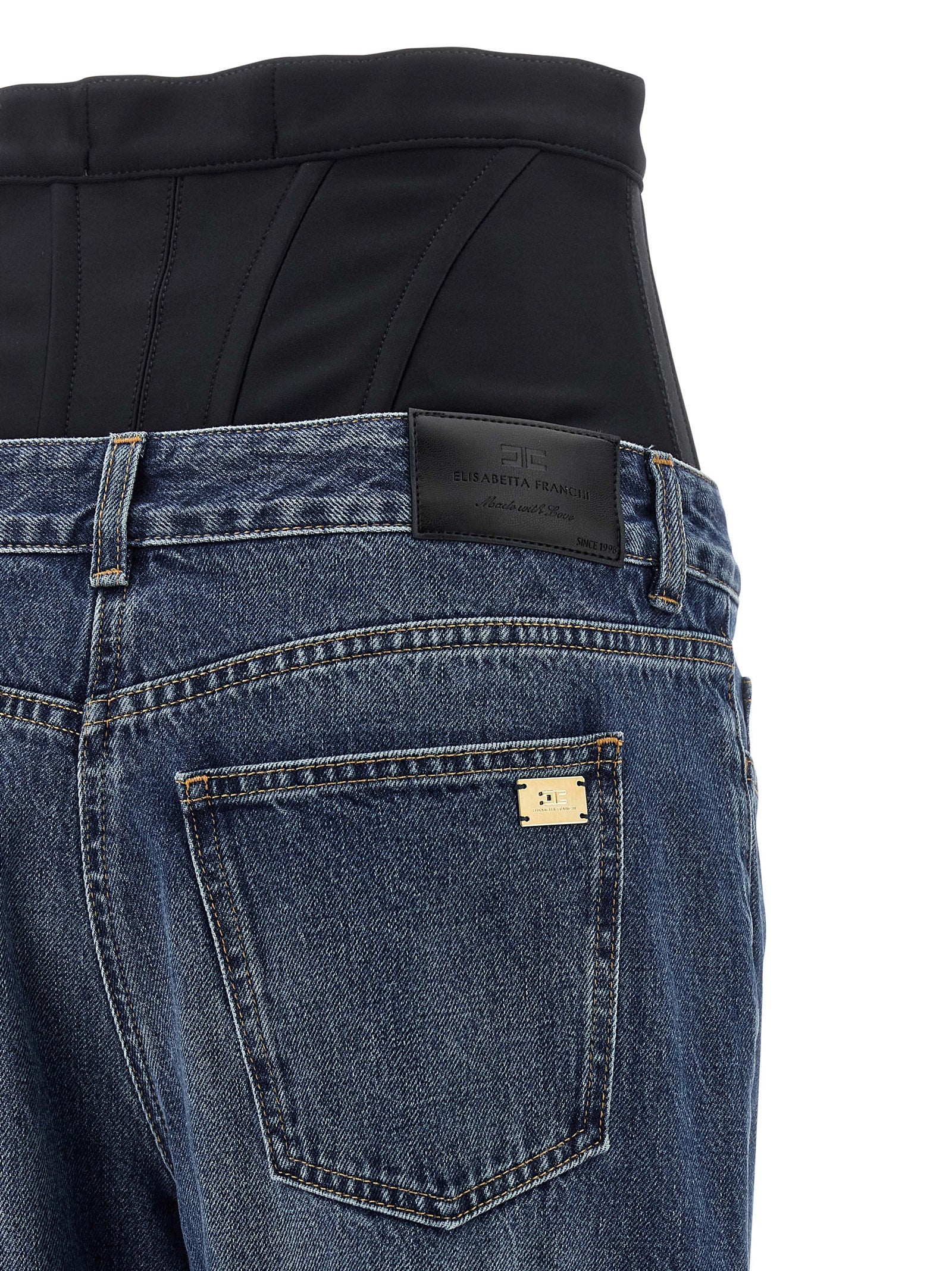 Bustier insert jeans Blue Polyamide
