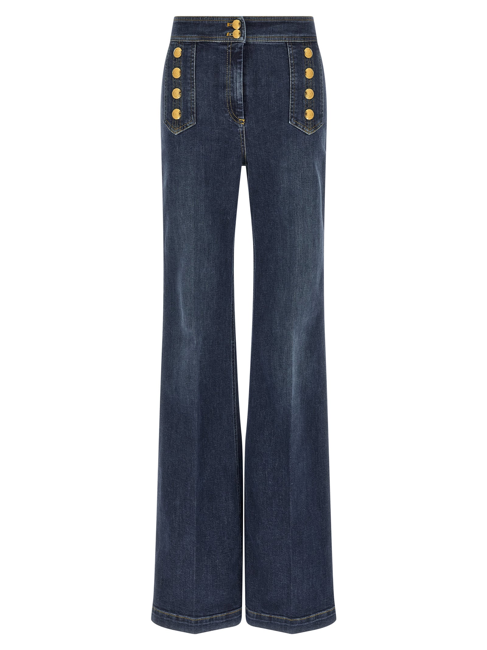 Palazzo jeans Blue Cotton Lycra Em Elastane