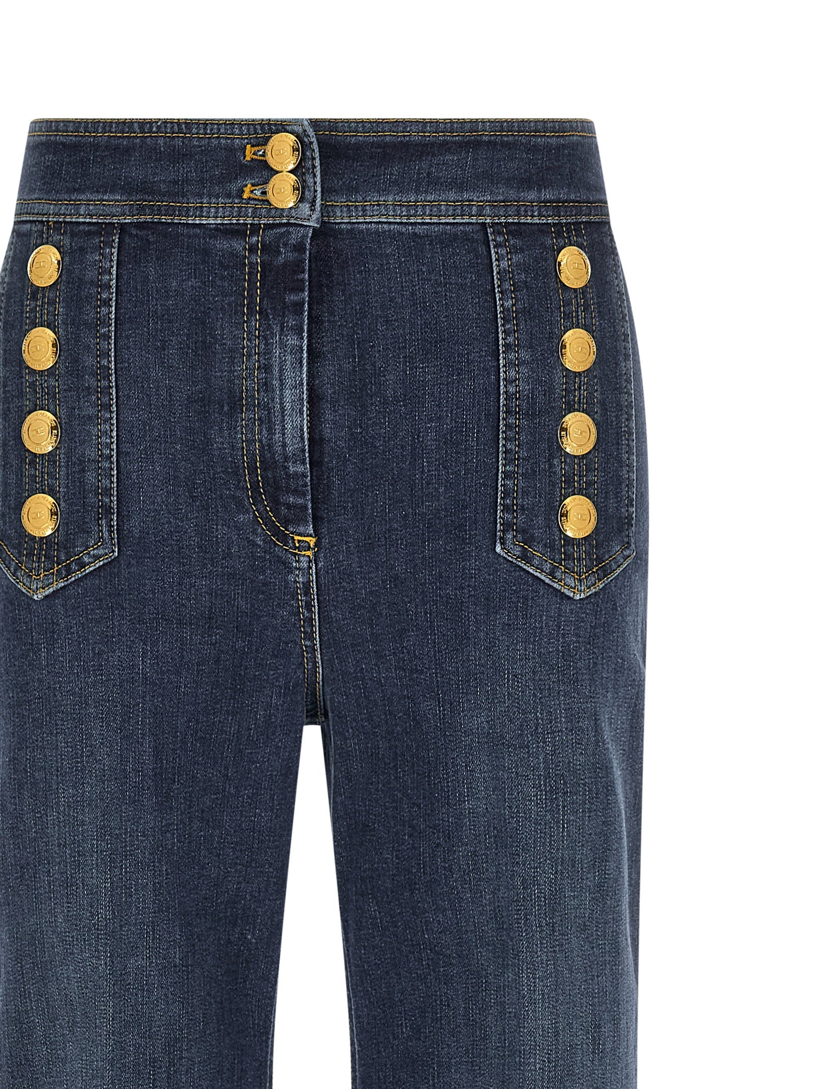 Palazzo jeans Blue Cotton Lycra Em Elastane