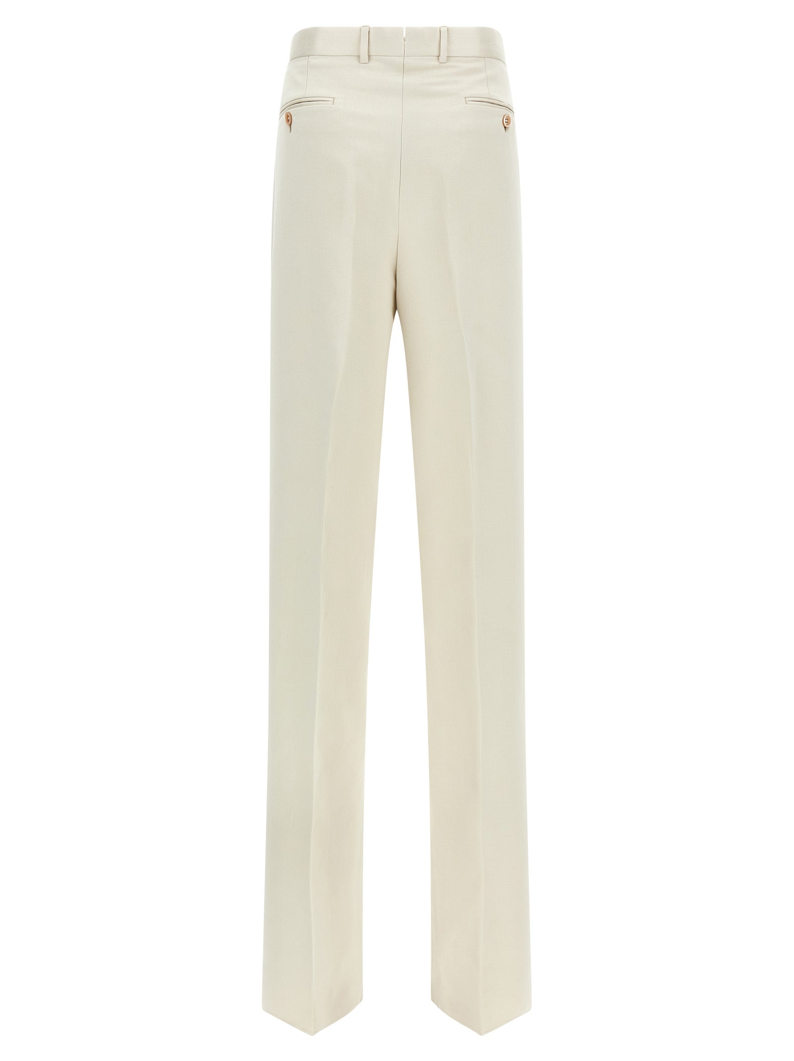 Double Pinch Pants Beige Cotton