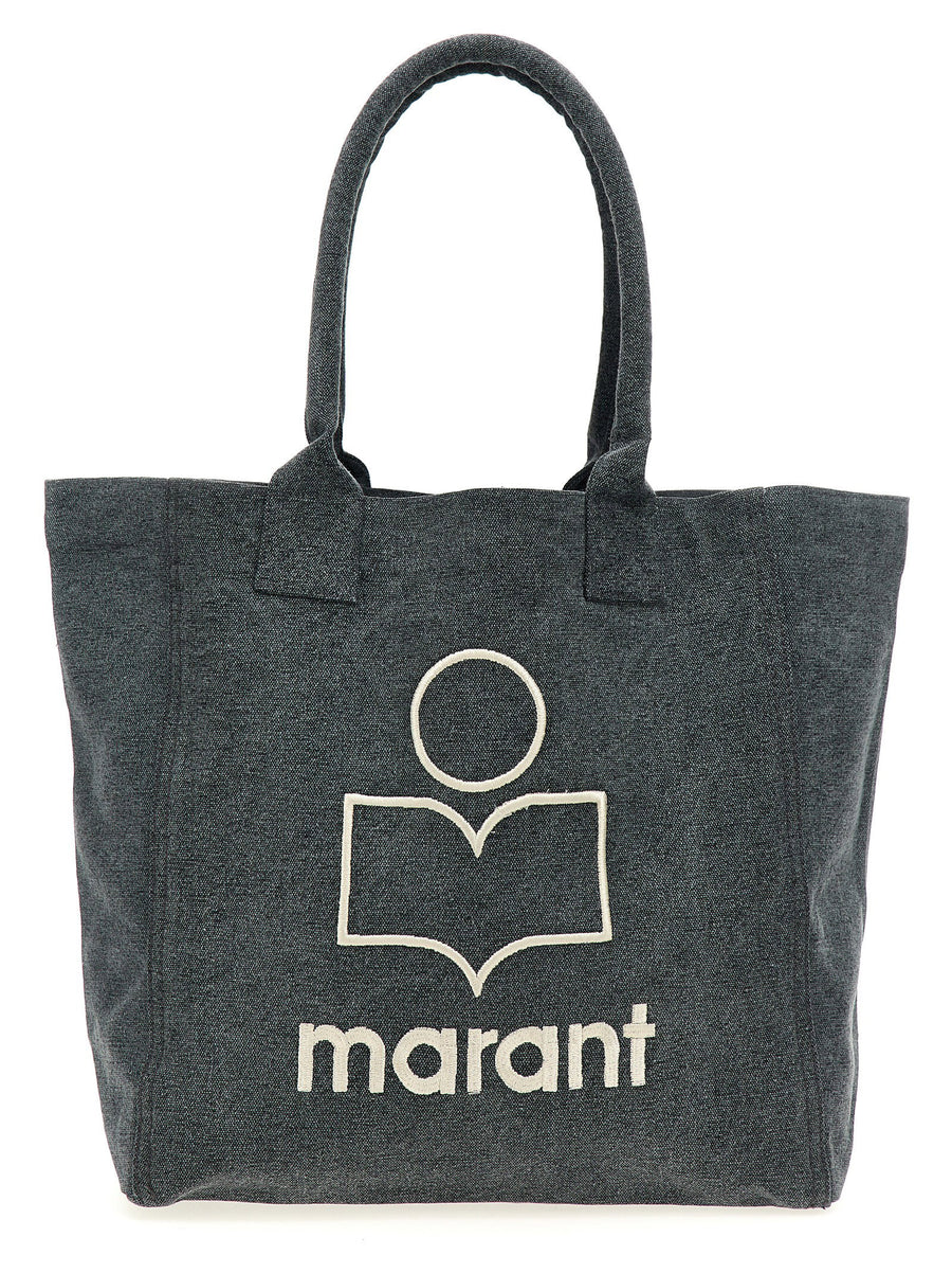 Isabel Marant Logo-Embroidered Canvas Tote Bag — Gray