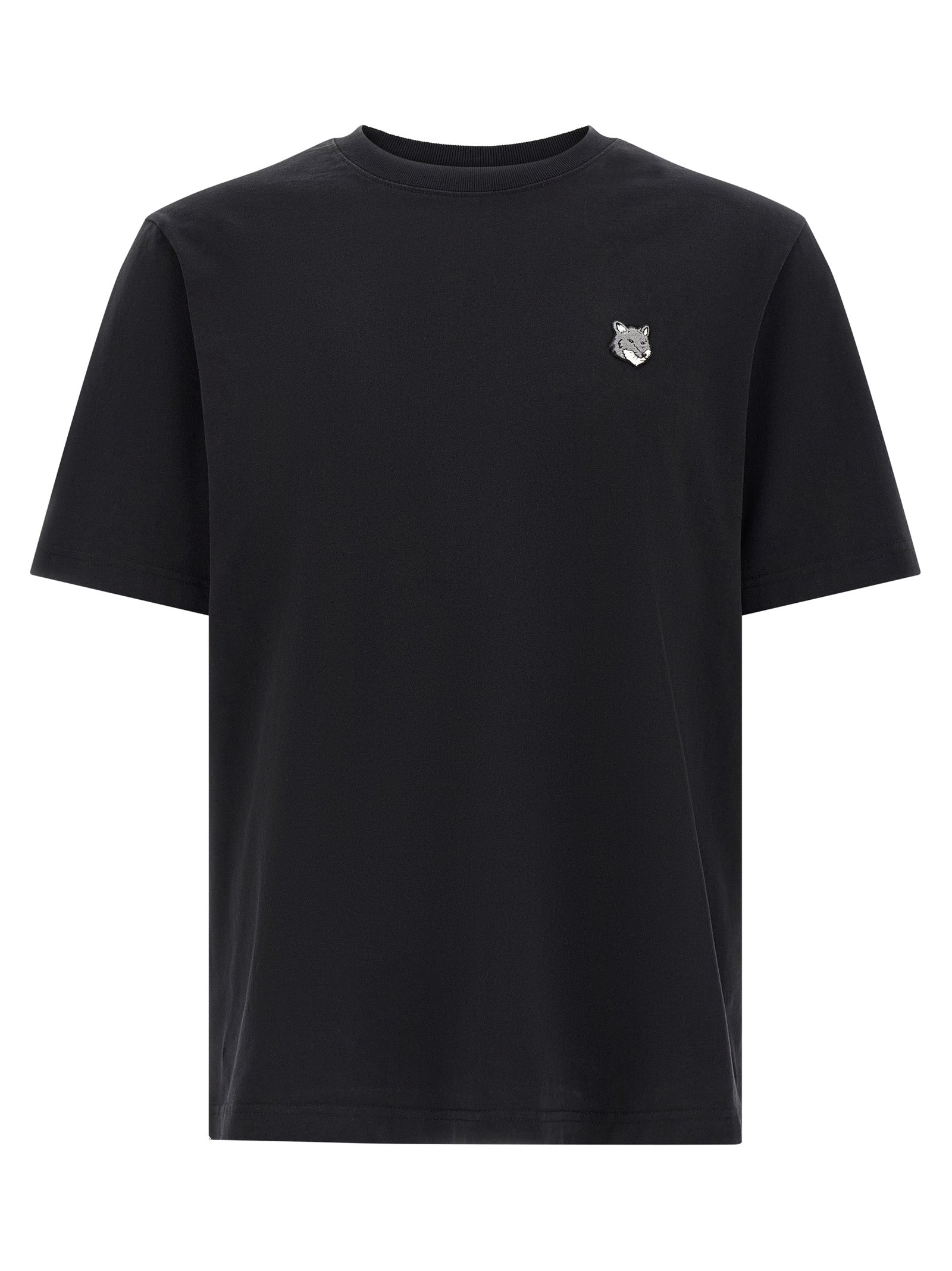 Grey Fox Head T-shirt Black Cotton