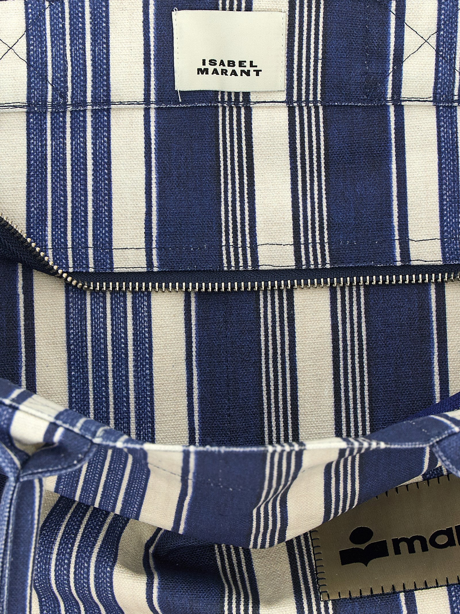 Yenky Zipped Shopping Bag Blue Cotton Tote