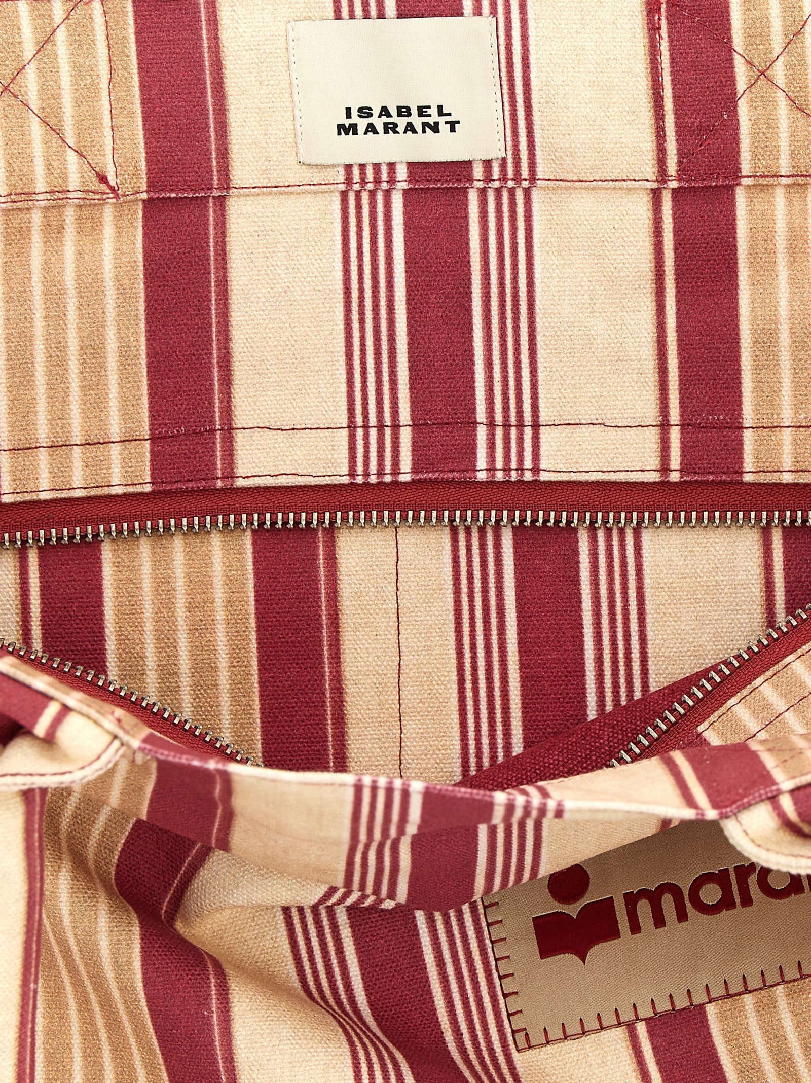 Yenky Zipped Shopping Bag Red Cotton Tote