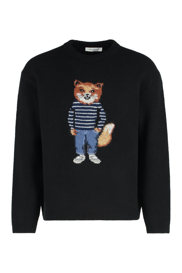Wool Sweater With Round Neck Black Sweatshirts