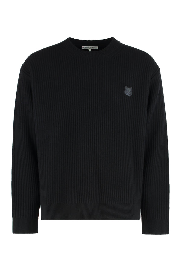 Ribbed Wool Sweater Black Sweatshirts