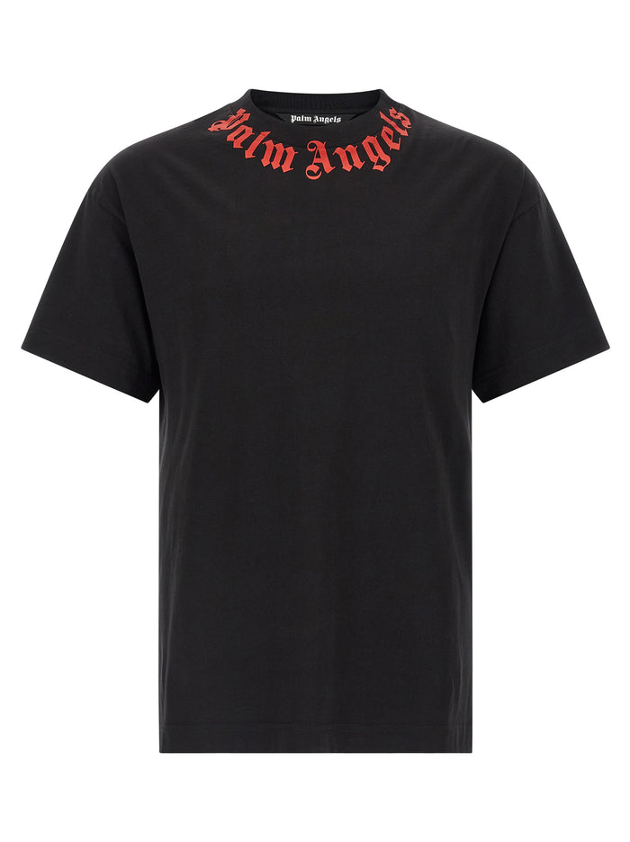Neck Logo T-shirt Black Cotton