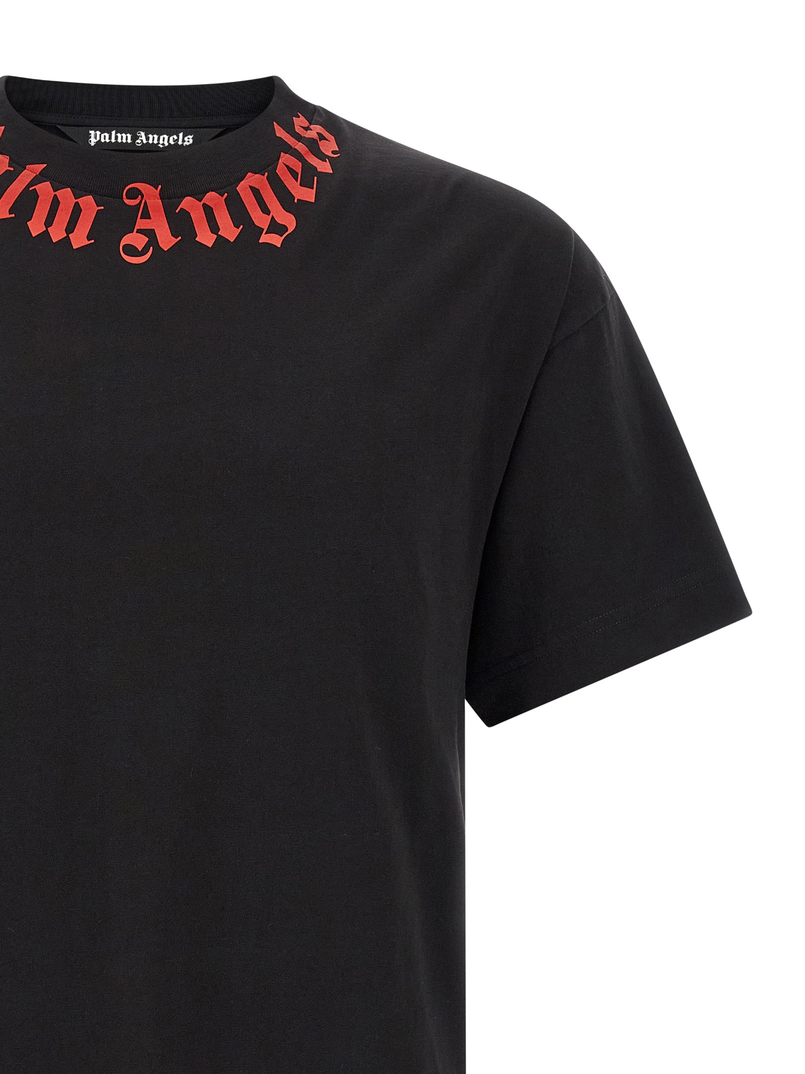 Neck Logo T-shirt Black Cotton