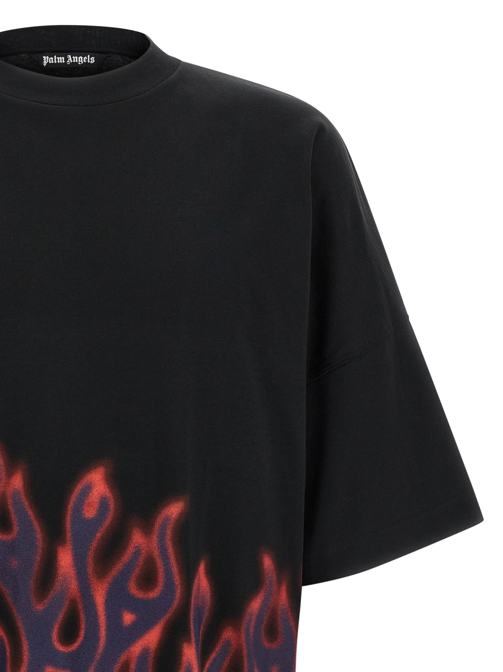 Flames T-shirt Black Cotton