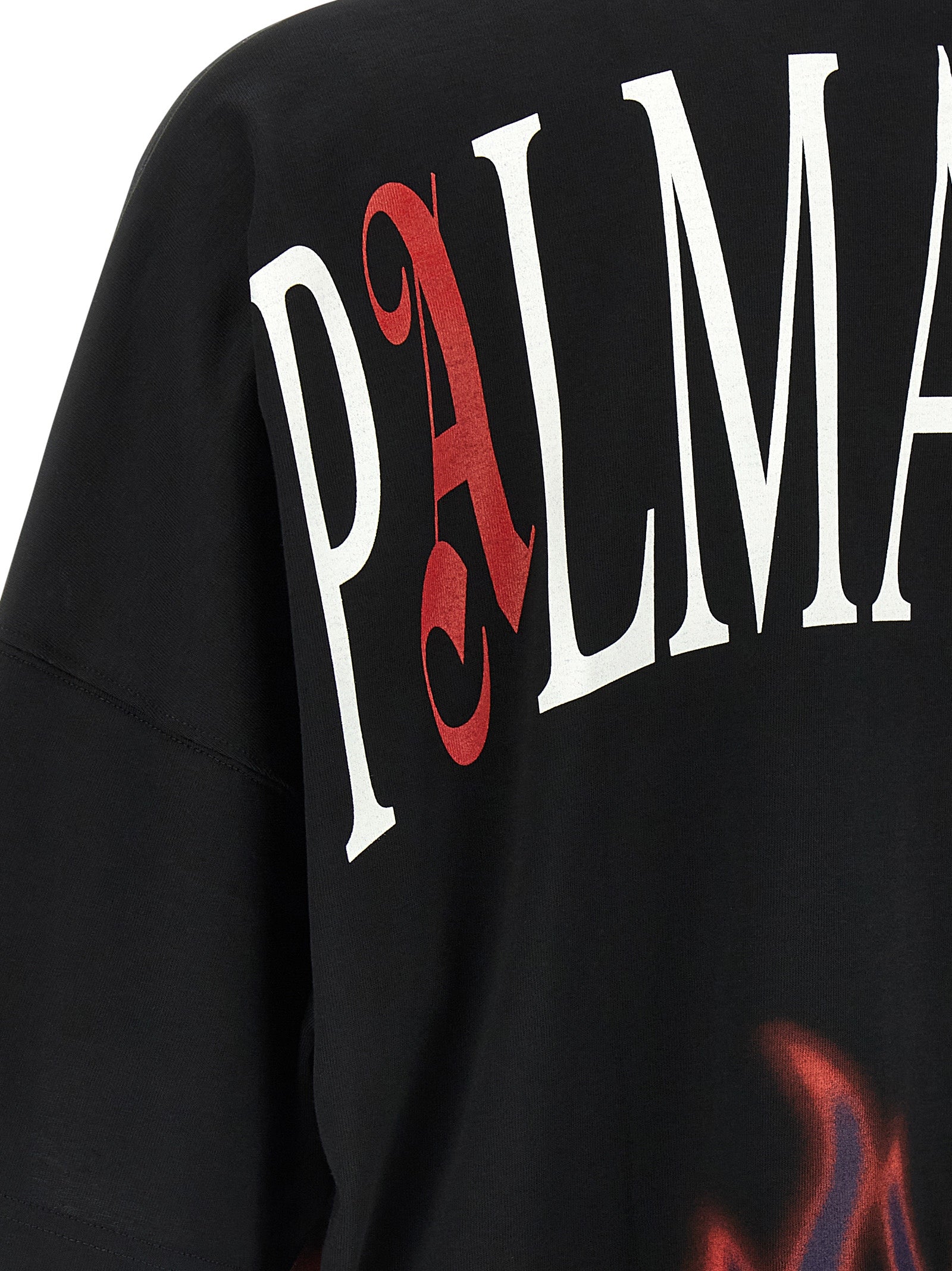 Flames T-shirt Black Cotton