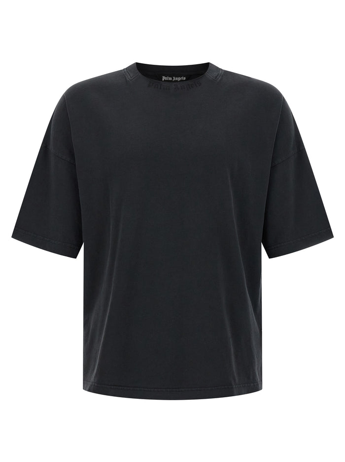 Curved Logo T-shirt Black Cotton