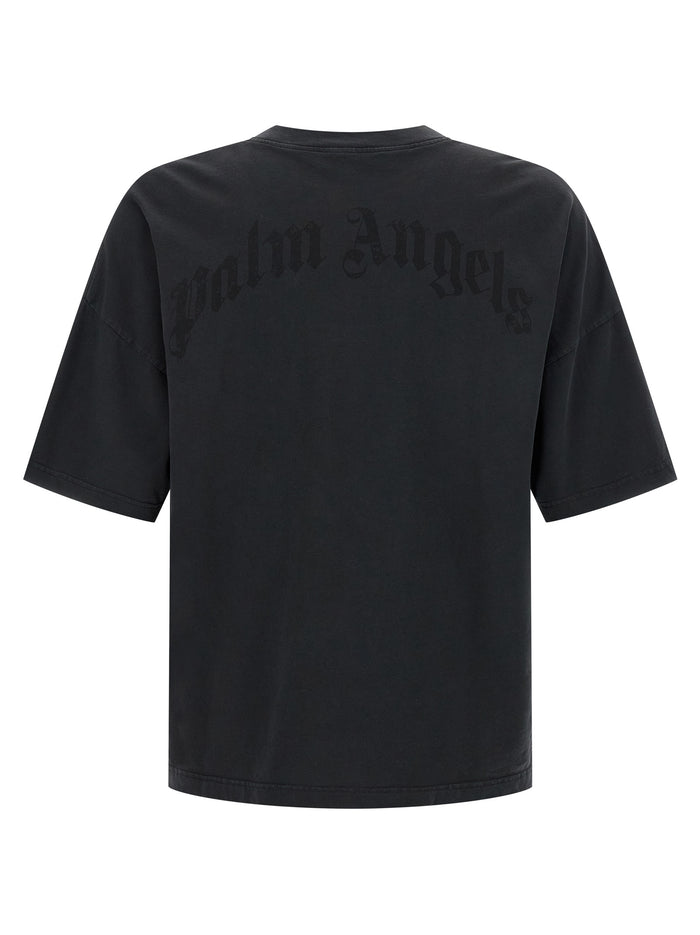 Curved Logo T-shirt Black Cotton