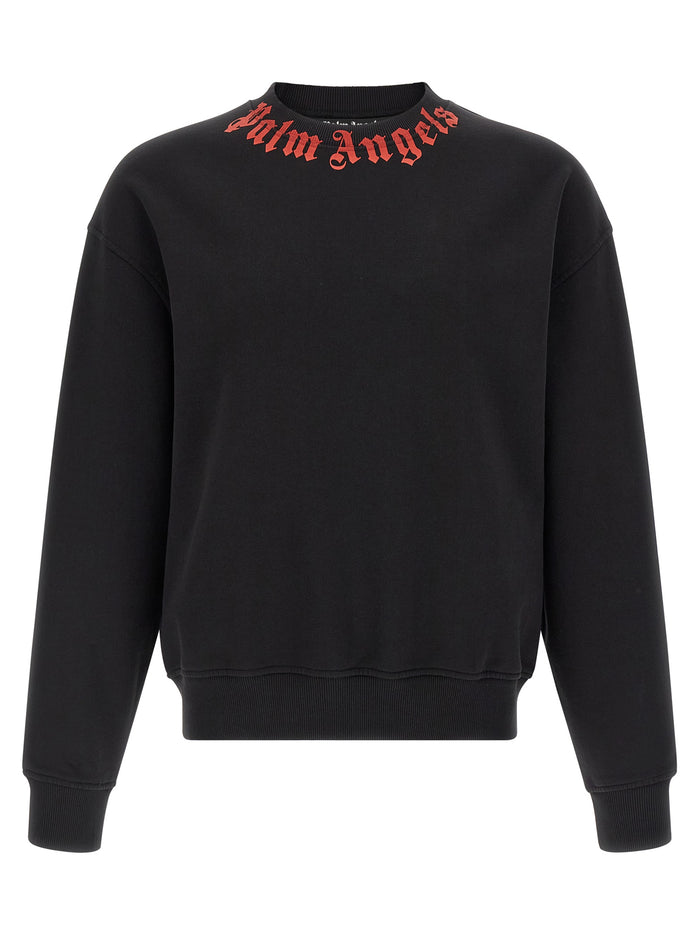 Neck Logo sweatshirt Black Cotton