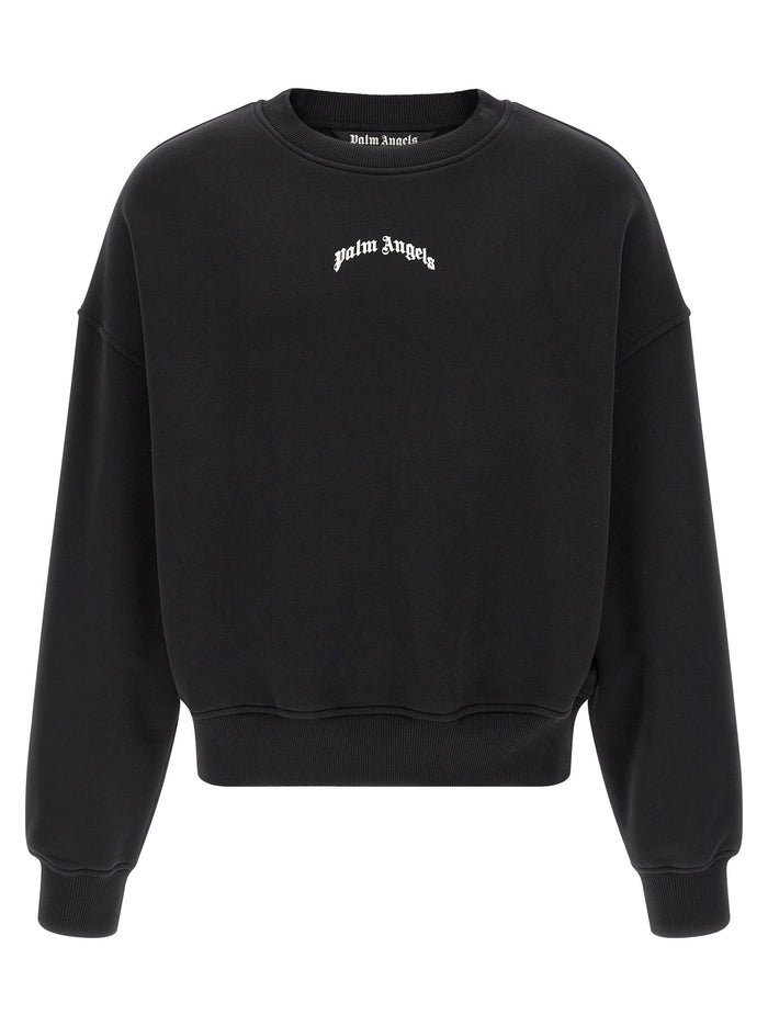 Back Curved Logo sweatshirt White/black Cotton