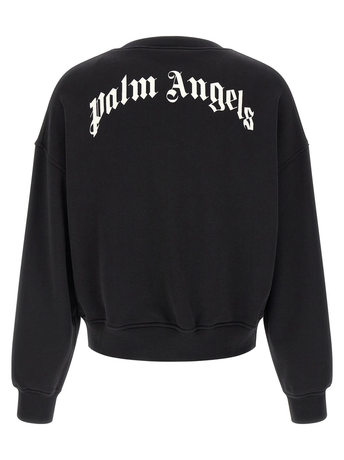 Back Curved Logo sweatshirt White/black Cotton