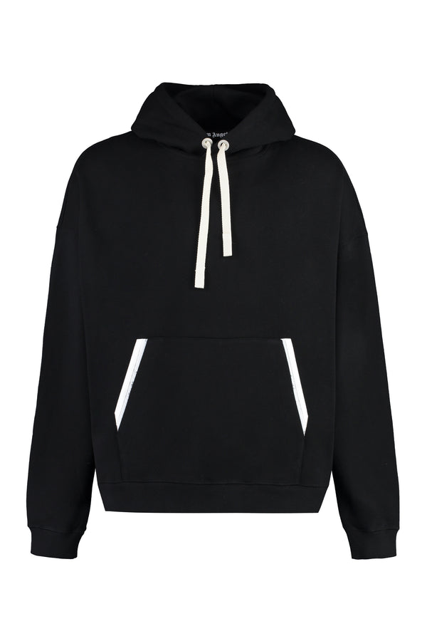 Cotton Hoodie With Ribbed Hem Black Jumpers