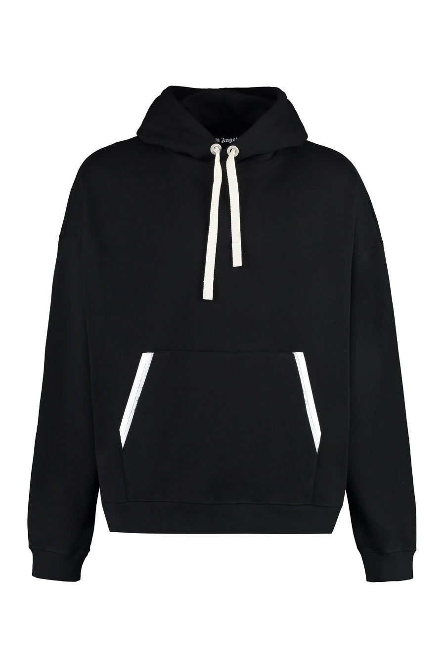 Cotton Hoodie With Ribbed Hem Black Jumpers