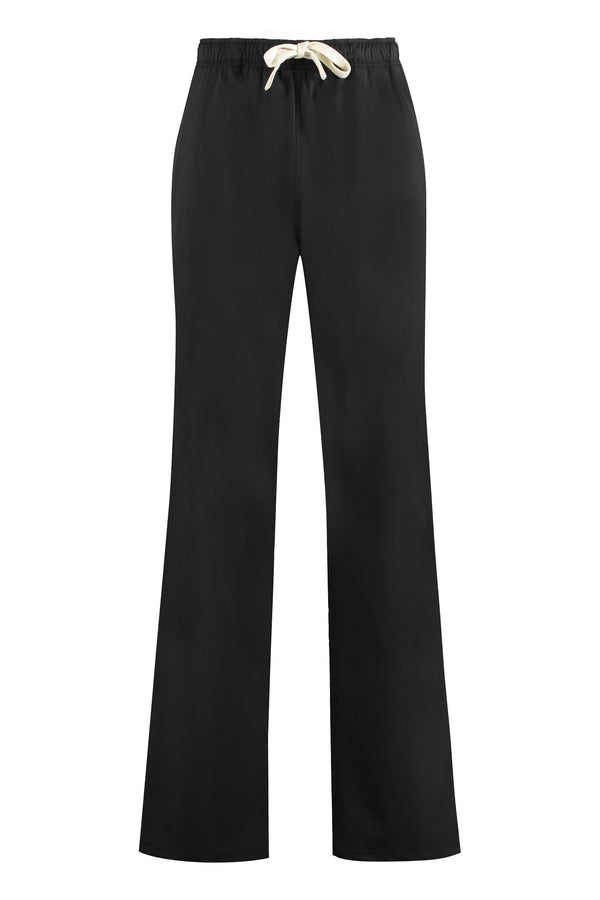 Wool Blend Trousers Black Elastane