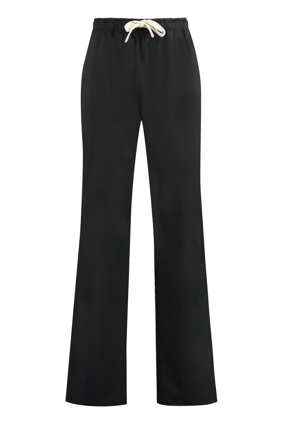 Wool Blend Trousers Black Elastane
