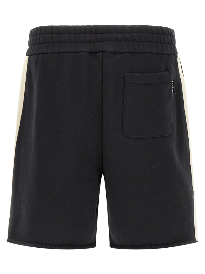 Curved Logo Track bermuda shorts Black Cotton Bermuda