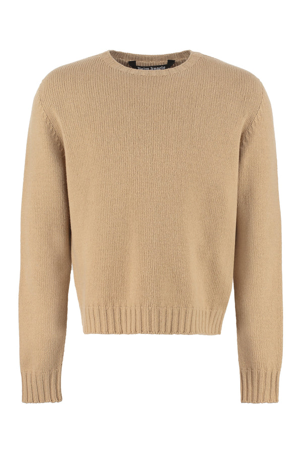 Beige Wool-Blend Pullover Sweatshirts