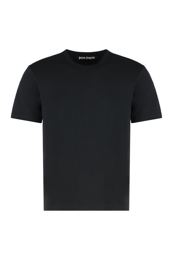 Set Of Three Crew Neck T-Shirts Black Cotton