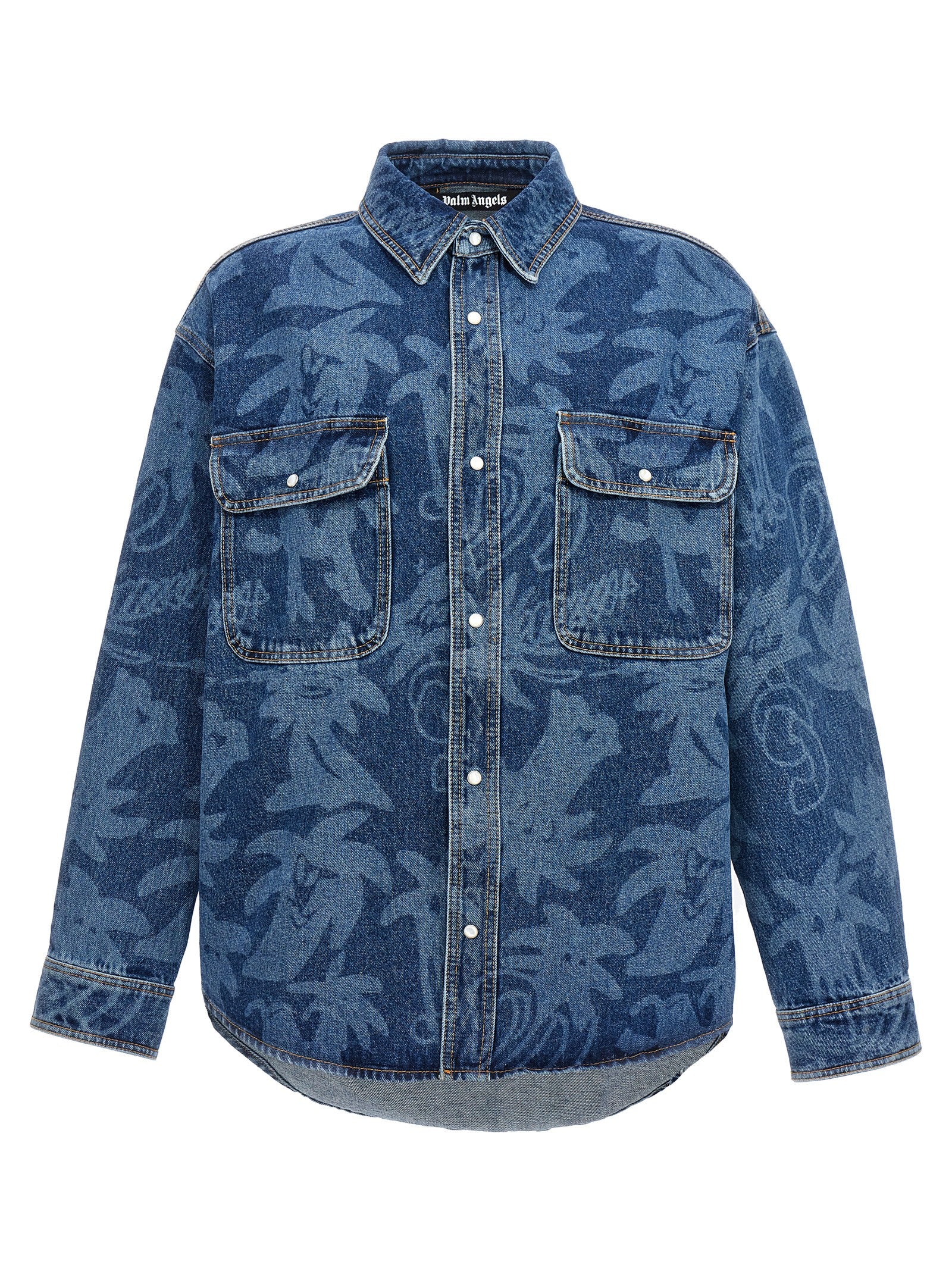 Palmity Allover Laser jacket Blue Cotton Down Jacket, Parka, Casual