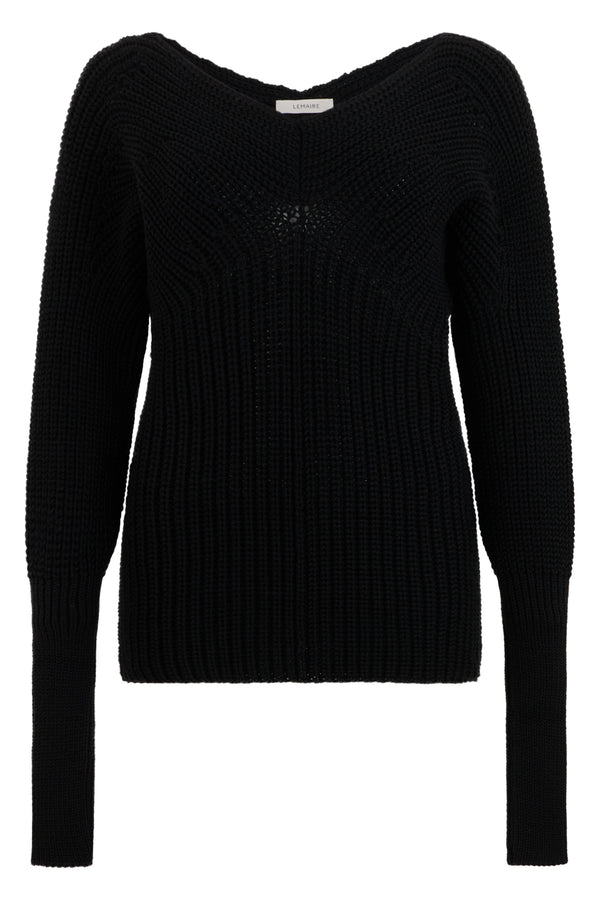 Sweater V-Neck Black Wool